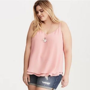 NWT TORRID PINK DOUBLE LAYER CHIFFON SWING CAM